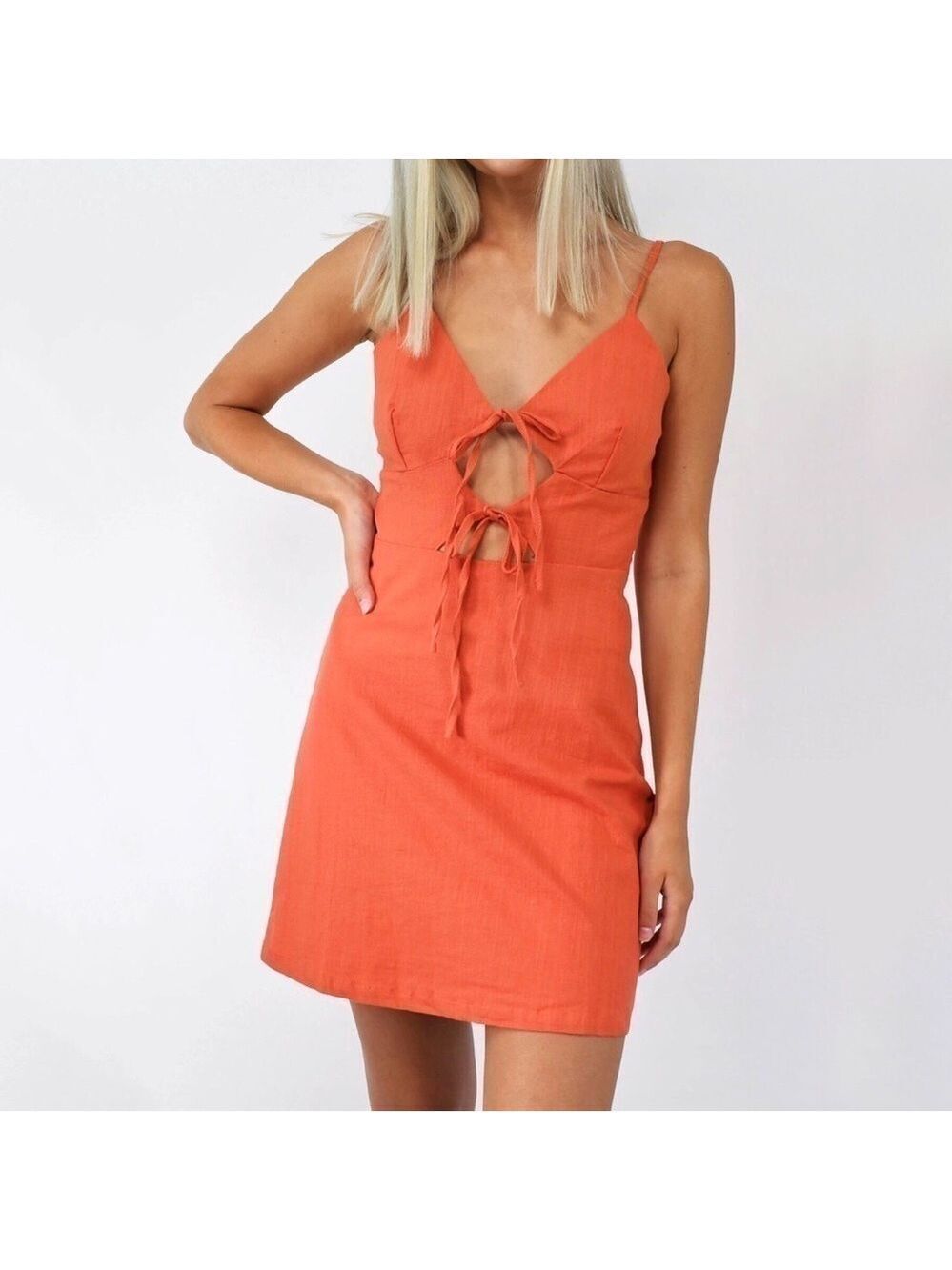 Cotton Candy LA Cut Out Tie Front Mini Dress
